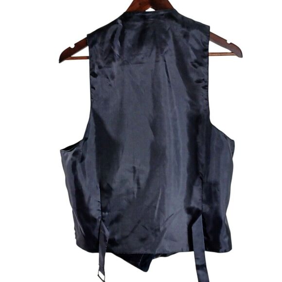 Vtg Dont Stop Classics L Black Suede Leather Vest Snap Front Western Rockabilly - Picture 5 of 6